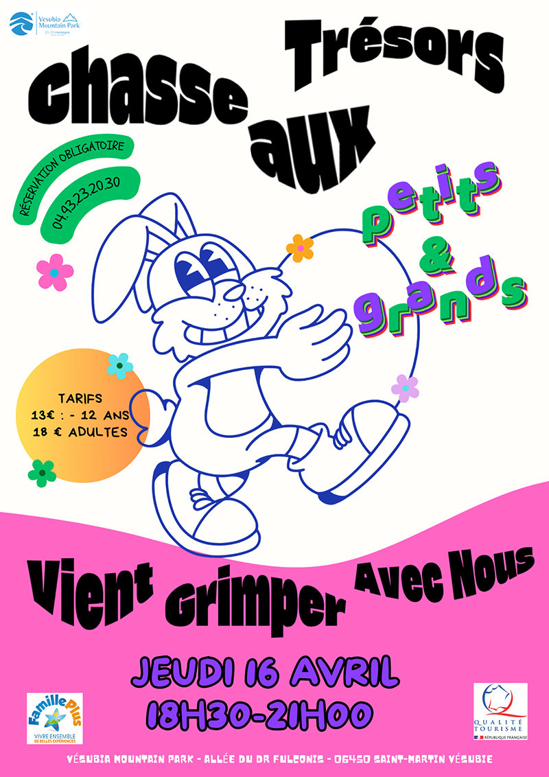 Affiche événement chasse aux œufs rétro bicolore 1