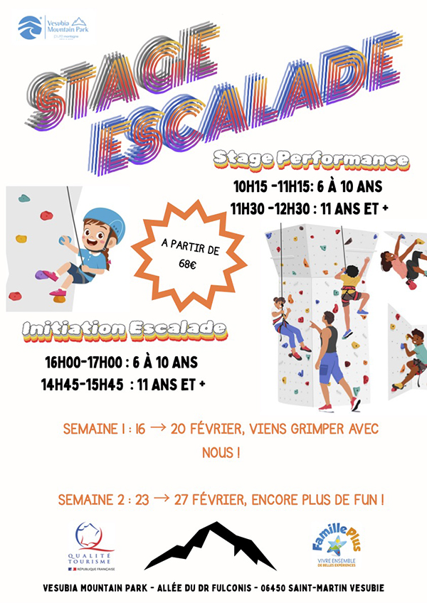 Stage escalade vacances février