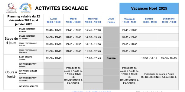 Activités Escalade NOEL 2025 1