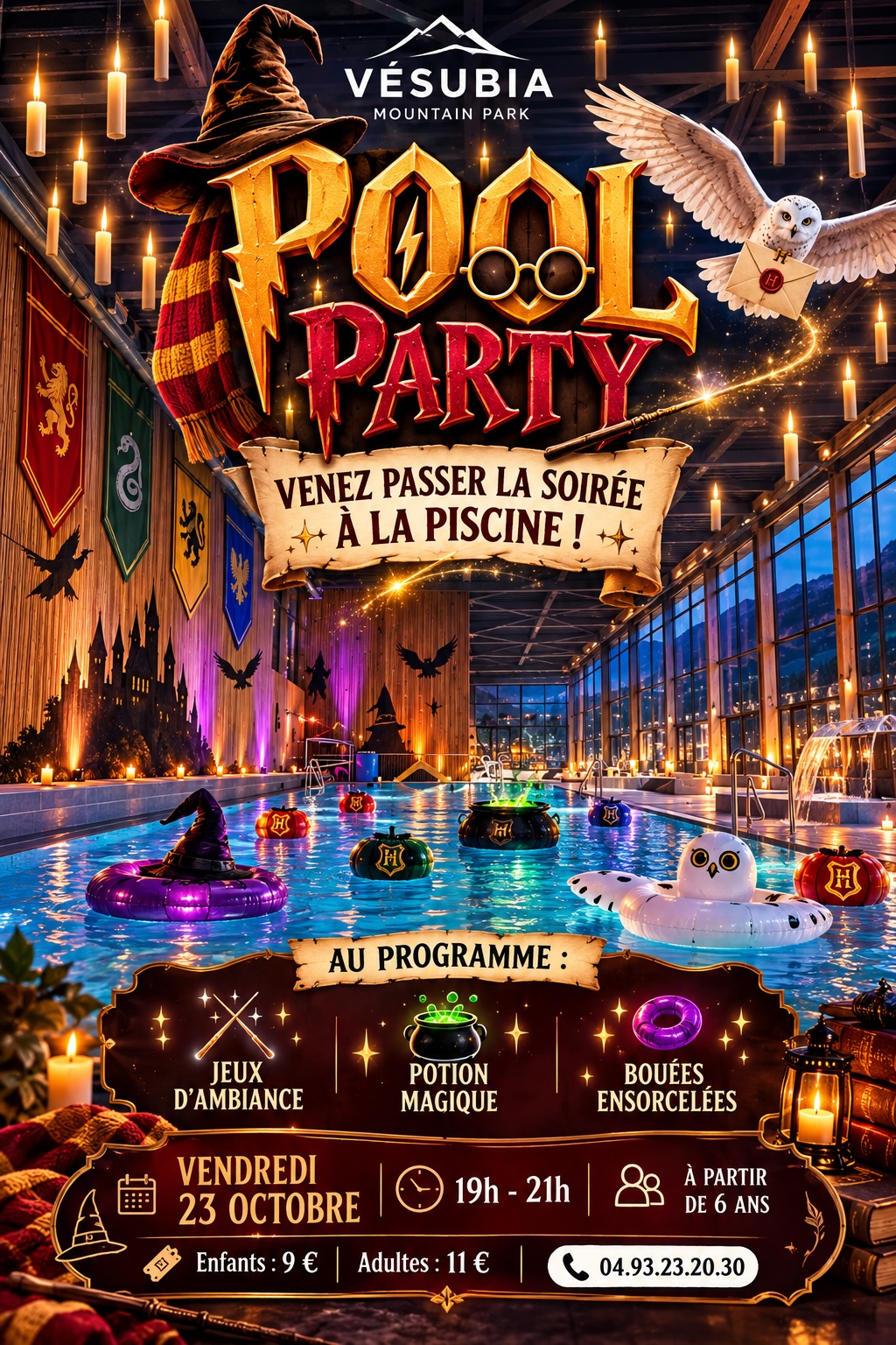 Soirée piscine magique à Poudlard