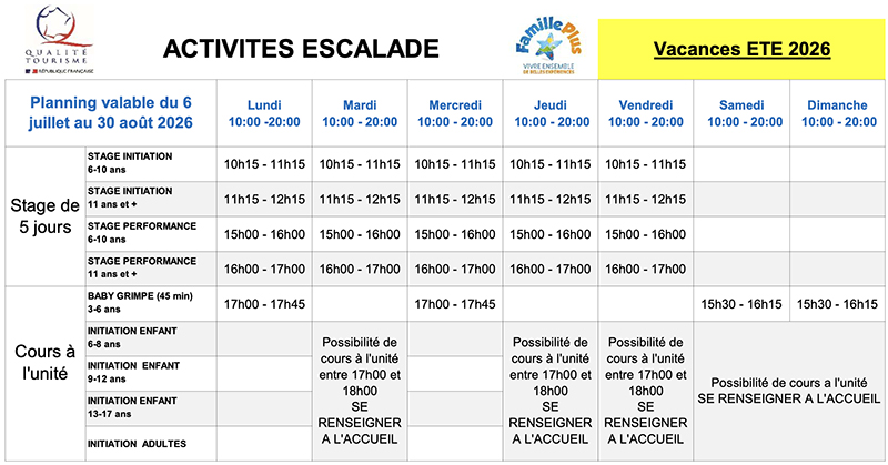 planning escalade ete 26